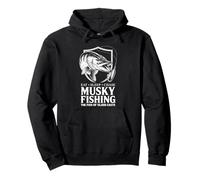 Retro Musky Fishing Angler Ten Thousand Casts Water Lure Pullover Hoodie