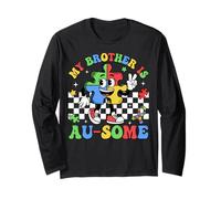 Retro My Brother is Awesome Autism Awareness Sister Autistic Long Sleeve T-Shirt