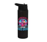 Retro My Retirement Plan Vintage Video Games Gamer Gaming Stainless Steel Insulated Water Bottle