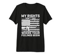 Retro My Rights Don't End Where Your Feelings Begin Veteran Premium T-Shirt