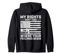Retro My Rights Don't End Where Your Feelings Begin Veteran Zip Hoodie
