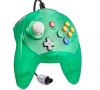 Retro N64 Mini Controller, N64 Wired Remote Bit Game Pad Upgraded Joystick Controller for Classic N64 Video Console Clear Green