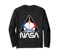 Retro NASA Worm Logo Artemis 1 Patch SLS Rocket Moon Mission Long Sleeve T-Shirt