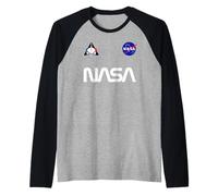 Retro NASA Worm Logo Meatball Artemis 1 Patch SLS Rocket Raglan Baseball Tee