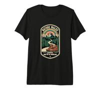 Retro Nature Walks Solves Most of My Problems Funny Hiker Premium T-Shirt