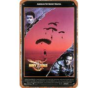 Retro Navy SEALs (#1 of 2) Metal Sign Vintage Look Kitchen Signs Wall Decor America's top secret weapon. 1990 Movie Poster Bar Decorations Funny Tin Art Plaques 8x12 Inch