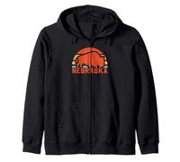 Retro Nebraska Bison Zip Hoodie