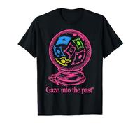 Retro Neon Crystal Ball Money Gaze Into The Past Design T-Shirt