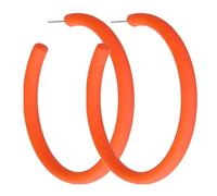 Retro Neon Orange Acrylic Large Hoop Earrings - 80s 90s Style Colorful Big Hoop Statement Earrings - Lightweight for 80s Party Accessories