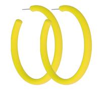 Retro Neon Yellow Acrylic Large Hoop Earrings - 80s 90s Style Colorful Big Hoop Statement Earrings for 80s Party Accessories