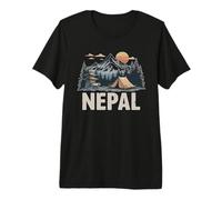 Retro Nepal Landscape Vintage Souvenir Premium T-Shirt
