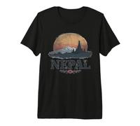 Retro Nepal Landscape Vintage Souvenir Premium T-Shirt
