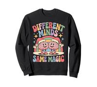 Retro Neurodiversity Christmas Different Minds Same Magic Sweatshirt