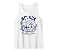 Retro Nevada State Shirt Est 1864 Vegas Desert Trails Tank Top