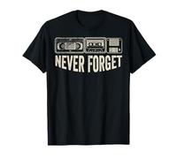 Retro Never Forget VHS Cassette Tape Floppy Disk Nostalgia T-Shirt