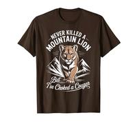 Retro Never Killed a Mountain Lion But I've Choked a Cougar T-Shirt, Men, Brown, X-Large
