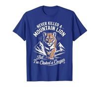 Retro Never Killed a Mountain Lion But I've Choked a Cougar T-Shirt, Men, Royal Blue, Small