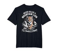 Retro Never Killed a Mountain Lion But I've Choked a Cougar T-Shirt, Men's Big and Tall, Black, 2X Tall