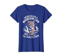 Retro Never Killed a Mountain Lion But I've Choked a Cougar T-Shirt, Women, Royal Blue, X-Large
