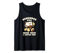 Retro Never Trust a Coffee Fart Crude Adult Bathroom Humor Tank Top
