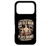 Retro Never Underestimate Old Man Still Plays Drum in His 70 Case for iPhone 17 Pro