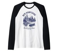 Retro New Hampshire State Shirt Est 1788 White Mountains Raglan Baseball Tee