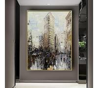 Retro New York City Poster Print On Canvas Grey Wall Pictures Gray Hazy City View Canvas Wall Art for Home Decor 40x60cmx1pcs frameless