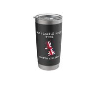 Retro Newcastle Upon Tyne United Kingdom Distressed Flag Stainless Steel Insulated Tumbler