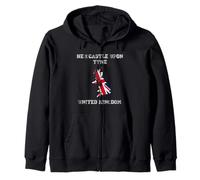 Retro Newcastle Upon Tyne United Kingdom Distressed Flag Zip Hoodie