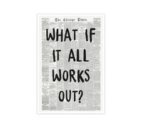 Retro Newspaper Posters Positive Affirming Quotes Posters Black and White Wall Art Painting Vogue Poster What If It All Works Out Room Aesthetic Poster Apartment Bedroom Decor12x18inch Unframed