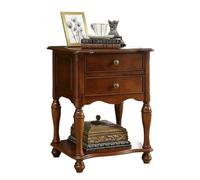 Retro Night Stand Bedside Table with Drawers - Vintage Coffee Table for Living Room, Bedroom, and Cafe - Stylish Sofa Side Table