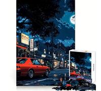 Retro Night Street 1000 Piece Jigsaw Puzzles for Teenagers Jigsaw Wise Think Toy Relax Time Clear Cut Festival Gift (38x52cm)