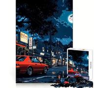Retro Night Street Jigsaw Puzzles 1000 Pieces for Adults Boost Memory Peaceful Fun Premium Cut Memorable Gift (38x26cm)