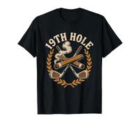Retro Nineteenth Hole Art Cigar Loving Golfer Who Stays Late T-Shirt