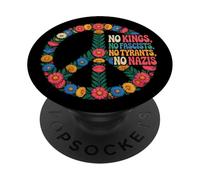 Retro No Kings in America Peace Sign PopSockets Adhesive PopGrip