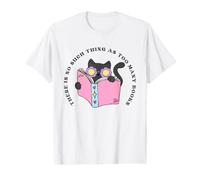 Retro No Such Thing As Too Many Books Black Cat Reading Value Graphic T-Shirt
