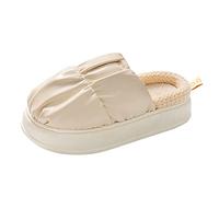 Retro Non-Slip Indoor House Slippers for Women, Unisex Slippers Extra Wide for Swollen Feet Ladies Warm Comfortable Slip On Home Ladies Shoes Fashion Women's Slipper Womens (Beige,5.5)