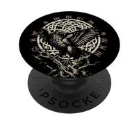 Retro Nordic Celtic Raven Vintage Viking PopSockets Adhesive PopGrip