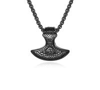 Retro Nordic Style Viking Pirate Battle Axe Titanium Steel Necklace, Artistic Dressing, Trendy Accessories