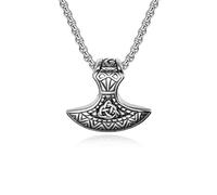 Retro Nordic Style Viking Pirate Battle Axe Titanium Steel Necklace, Artistic Dressing, Trendy Accessories