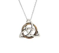 Retro Nordic Two Color Irish Celtic Knot Pendant Necklace Suitable for Men and Women's Fashionable and Cool Jewelry