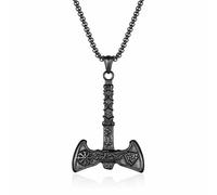 Retro Nordic Viking Pirate Axe Titanium Steel Pendant Men's Necklace Jewelry
