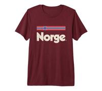 Retro Norge Flag Norwegian Red Norway Nordic Premium T-Shirt