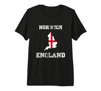 Retro Norwich England Distressed England Flag Premium T-Shirt