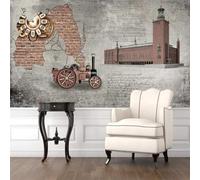 Retro Nostalgic Industrial Style Dilapidated Concrete Brick Wall 3D Wallpaper Silky Texture Home Study Office Grey Dining Room Sofa Bedroom Living Room TV Backdrop-300cm×210cm