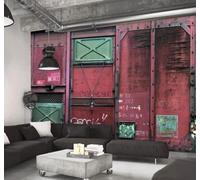 Retro Nostalgic Metal Plate Art Industrial Style 3D Wallpaper Easy Install Feature Office Living Room Sofa Bedroom TV Background Wall Decoration-400cm×280cm