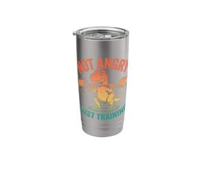 Retro Not Angry Just Training T Rex Gym Stainless Steel Insulated Tumbler