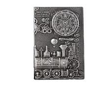 Retro Notebook Embossed Steam Trains Student Teacher A5 Travel Planner Note Books Stationery Handmade Diary Vintage Travel Notebook(Color2)