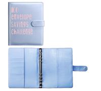 Retro Notebook Folder Savings Challenge Loose-Leaf Budget With Cash Envelopes Fund Management System(Blue shell)