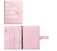 Retro Notebook Folder Savings Challenge Loose-Leaf Budget With Cash Envelopes Fund Management System(Pink shell)